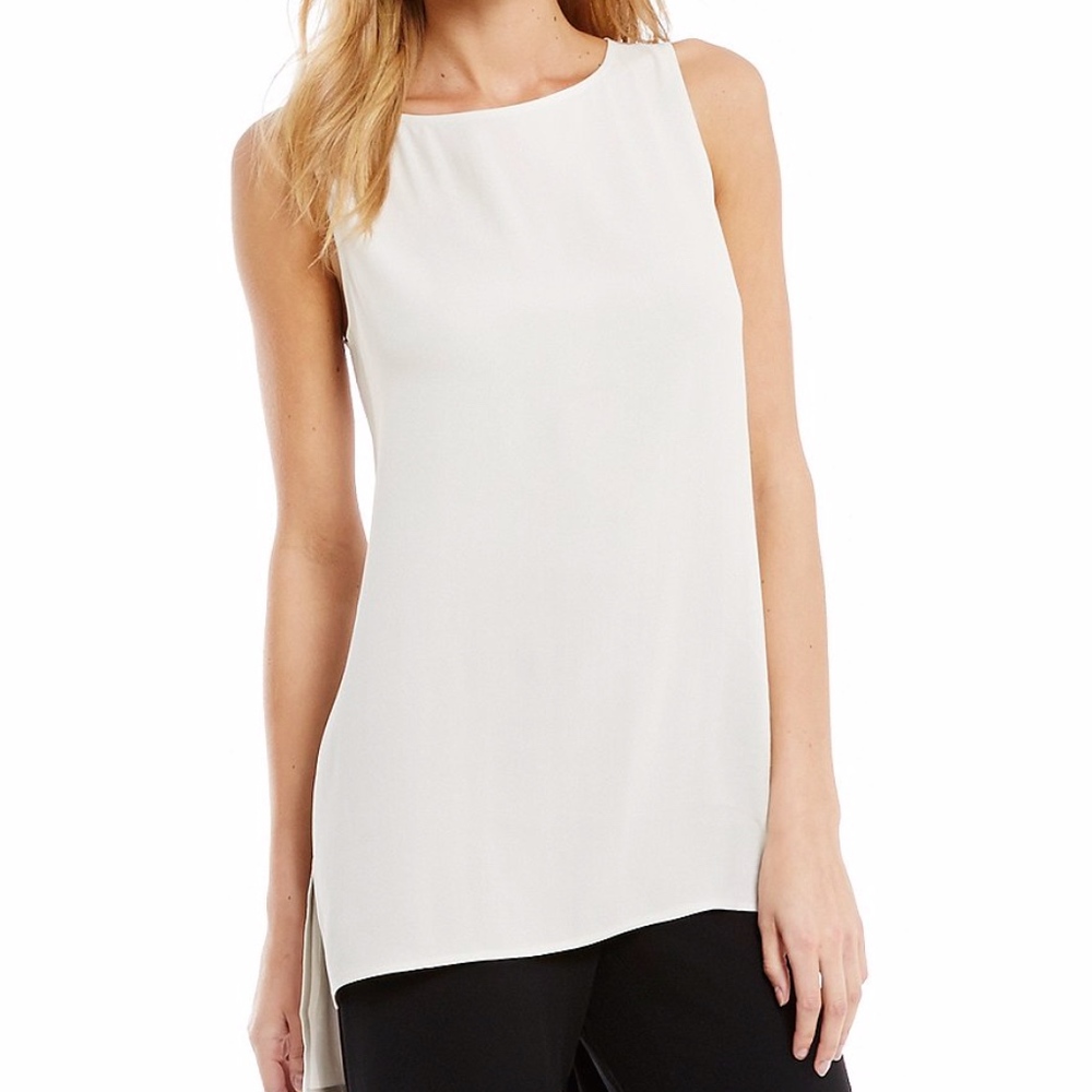 Eileen Fisher bateau neck sleeveless tunic